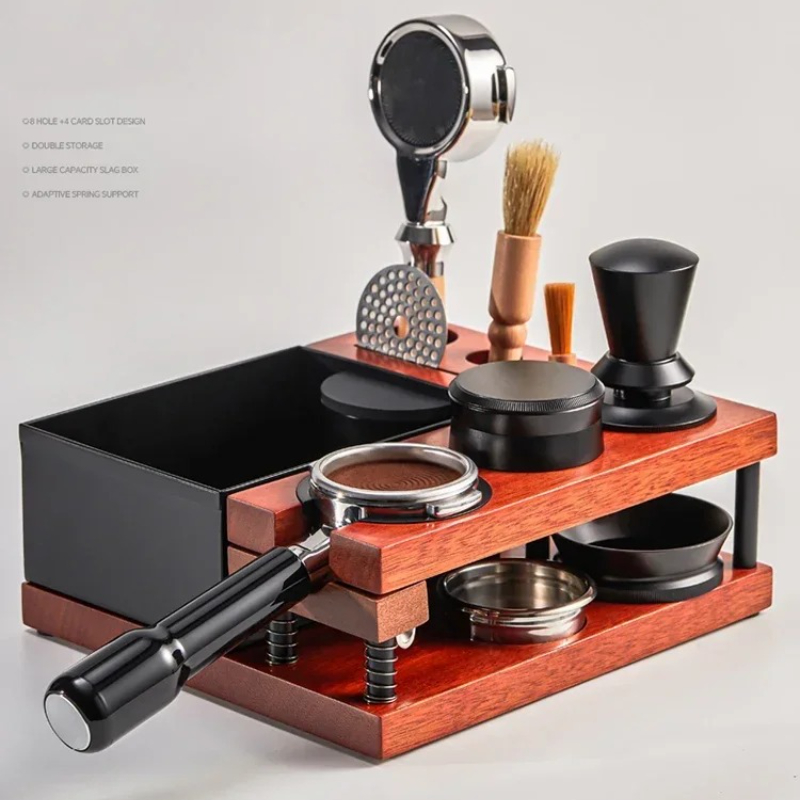 Spring Coffee Tamper Holder wi - đánh giá và giá Coffee Knock Box